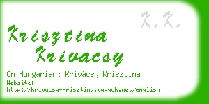 krisztina krivacsy business card