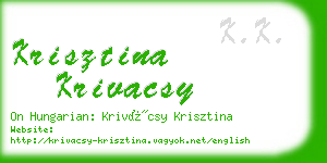 krisztina krivacsy business card
